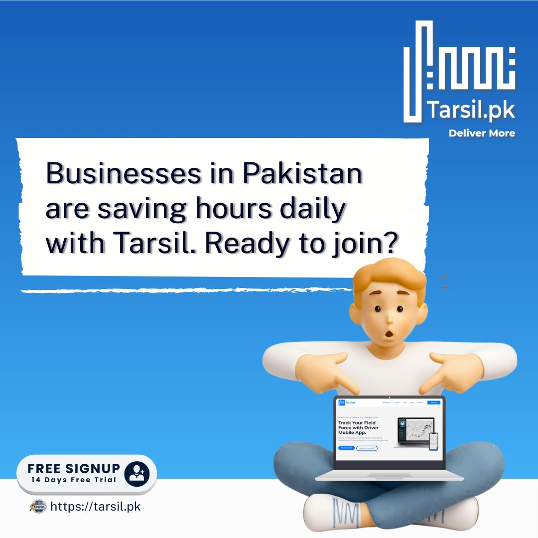 TarsilOfficial's tweet photo. Businesses across Pakistan ab rozana ghanton ki bachatt kar rahe hain — kya aap bhi un mein shamil hain?🤔
Tarsil ke sath operations ko smart, fast aur automated banayein! 😎
#Tarsil #BusinessManagement #TimeSaving #SmartOperations #DeliverySoftware #PakistanBusiness https://t.co/DQcHb5o3rH