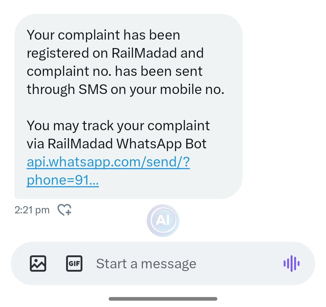 iamanprayag's tweet photo. @RailwaySeva @drm_dli I have received the message that my complaint has been registered, but that alone does not solve the problem. Simply lodging a complaint does not change anything unless proper action is taken. I request you to provide a real and effective solution for this issue at the earliest https://t.co/OvhrWyAacA