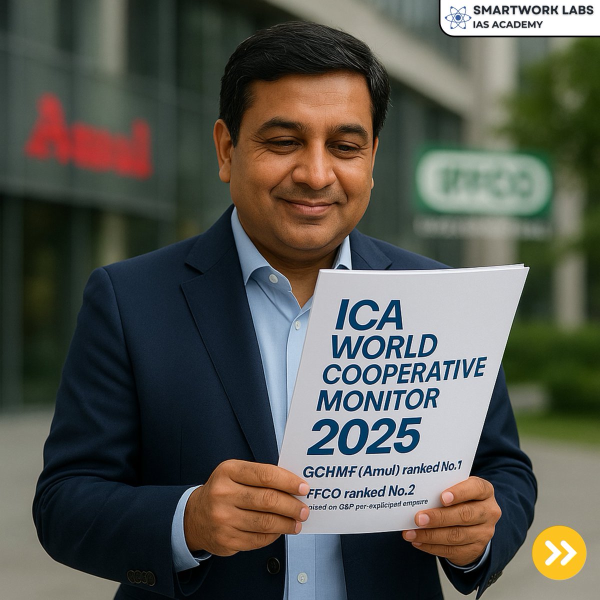 Smartwork_Labs's tweet image. Amul’s GCMMF ranked No.1 globally and IFFCO at No.2 in the ICA World Cooperative Monitor 2025. A huge milestone for India’s cooperative movement and the Sahkar Se Samriddhi vision.
#Amul #ICA2025 #IFFCO #Cooperatives #IndiaRising #GCMMF #SahkarSeSamriddhi