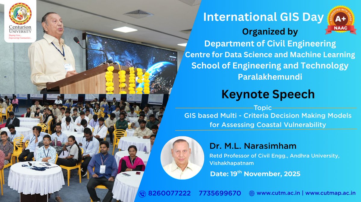 CUTMIndia's tweet image. A Visionary Approach to Coastal Vulnerability Assessment.

#CUTM #CUTMAP #CUTMBBSR #CUTMPKD #GISDay2025 #InternationalGISDay #GeospatialIntelligence #GISResearch #CoastalVulnerability #DecisionMakingModels #SpatialAnalysis