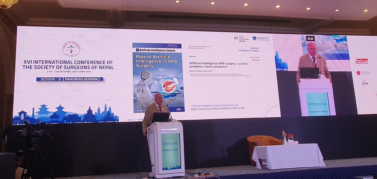 dhireshmaharjan's tweet image. Prof.Derek A O Relly on AI in HPB surgery.
Strategies for vascular involvement during PD by @PrabinBikramTh2
#SSN 2025.#artificial_intelligence @IHPBA