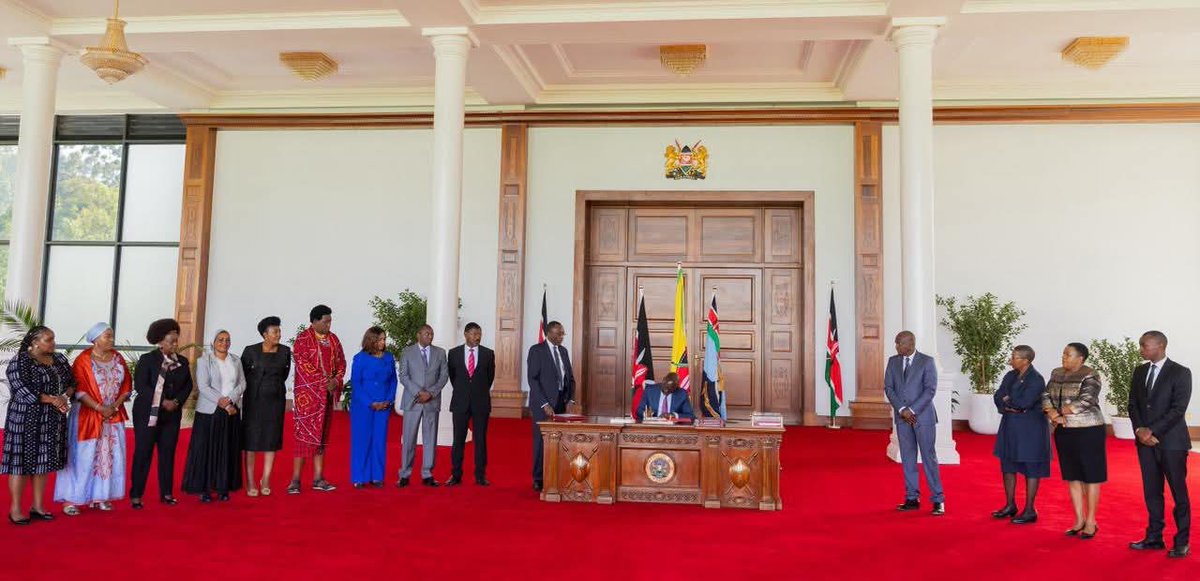 KIMANIICHUNGWAH's tweet photo. At @StateHouseKenya, H.E. President @WilliamsRuto  assented to four key bills that will strengthen governance, improve public financial management, and enhance service delivery across the country.

1. County Governments Additional Allocations Bill, 2025
This law provides additional resources to county governments to boost frontline services, including healthcare, industrial parks, and essential infrastructure. It strengthens devolution by ensuring counties have the financial support needed to deliver on their mandates.

 2. Capital Markets (Amendment) Bill, 2025
This amendment modernizes the regulatory framework for Kenya’s capital markets. By removing rigid ownership limits and empowering flexible regulation, it aims to attract more investment, deepen our financial markets, and support private sector growth.

3. Provisional Collection of Taxes and Duties (Repeal) Bill, 2025
This repeal aligns tax administration with constitutional requirements, ensuring that taxes are only collected once the law is fully enacted. It brings greater certainty, transparency, and fairness in how taxes and duties are introduced.

4. Government-Owned Enterprises Bill, 2025
A landmark reform that transforms how commercial state corporations are governed. It introduces professional, merit-based oversight; strengthens accountability; and ensures state enterprises operate sustainably while delivering value to the public.