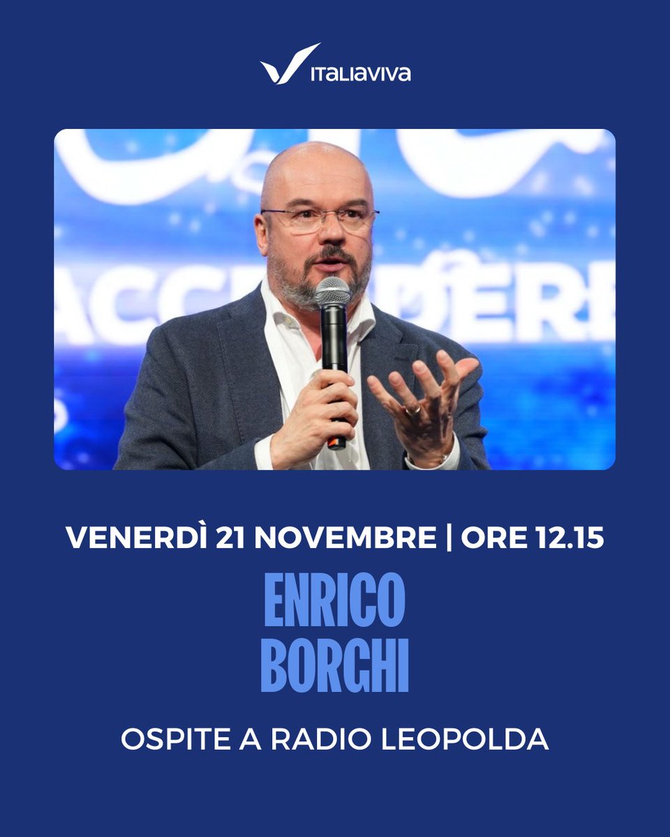 Questo pomeriggio, dalle ore 12.15, sarò in diretta su <a href="/radioleopoldait/">Radio Leopolda</a>. Vi aspetto! 

👉🏻radioleopolda.it