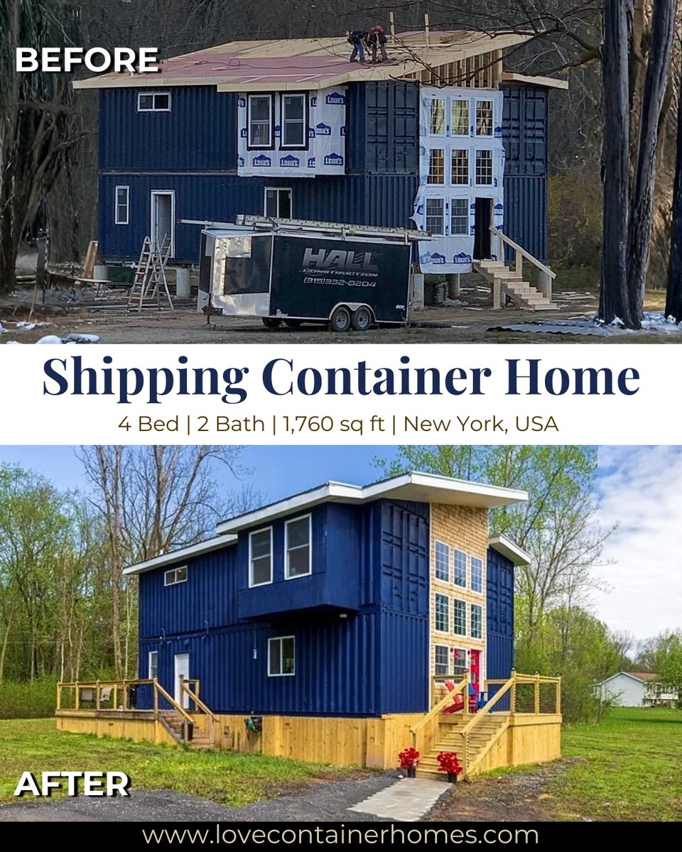 LCH_studios's tweet image. Would you live in a house built out of shipping containers? Rate this one on a scale of 0-10.  Visit us at lovecontainerhomes.com for container house plans and designs.
#architecture #shippingcontainer #containerhome #containerhouse #house #prefab
