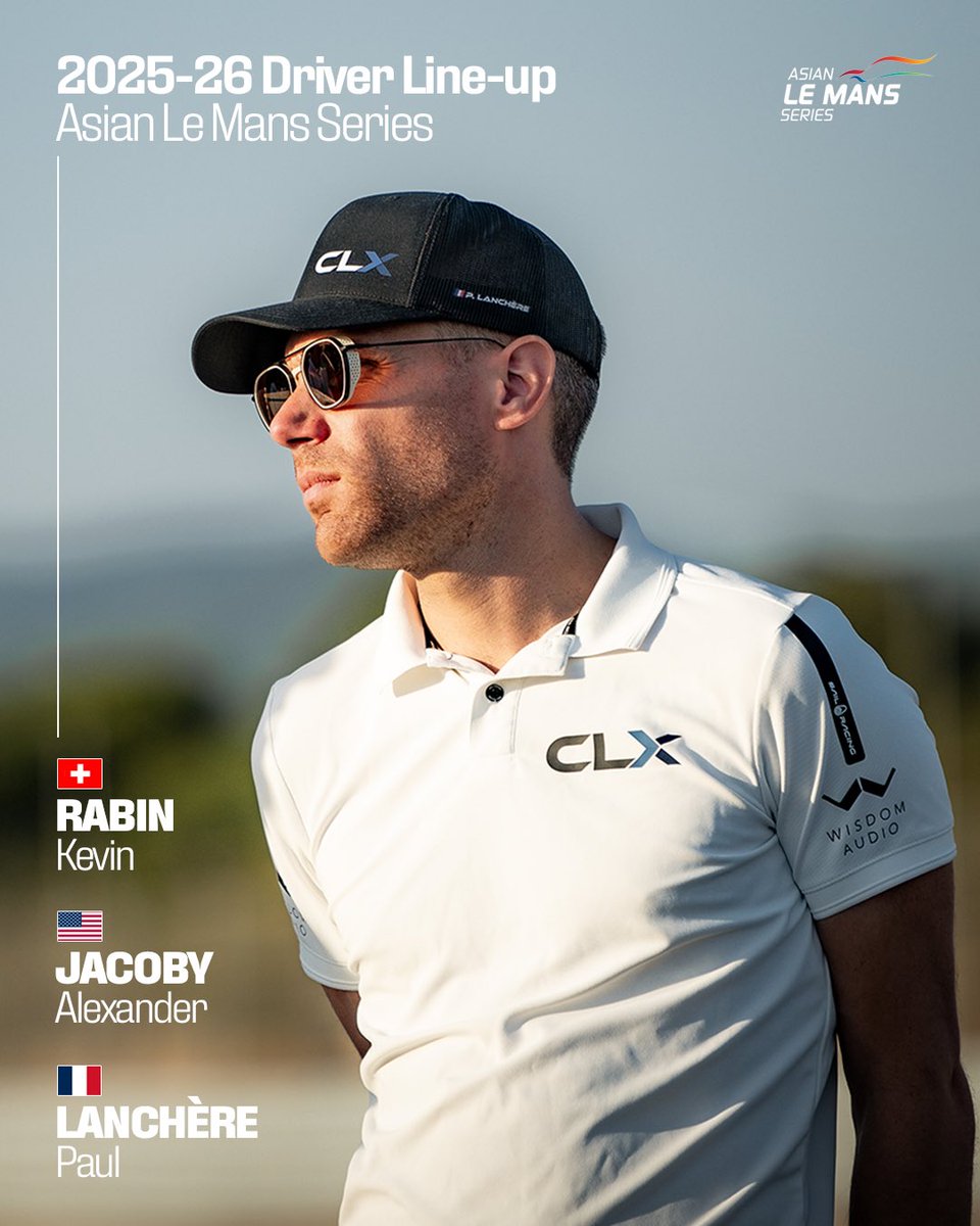 🔒 Locked in: 2025-26 Asian Le Mans Series driver line-up.

Paul Lanchère, reigning LMP3 ELMS champion, joins forces with Alexander Jacoby and Kevin Rabin for the 2025–2026 ALMS season.

#CLXMotorsport #ALMS
