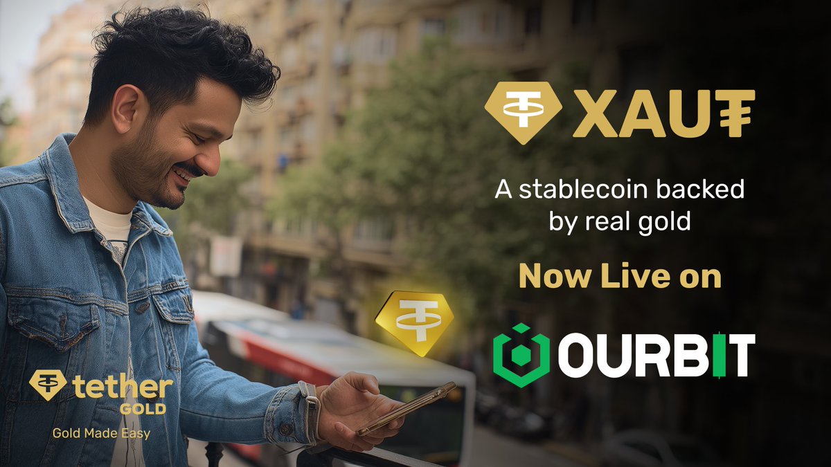 tethergold's tweet image. Tether Gold (XAU₮) is now live on @ourbit