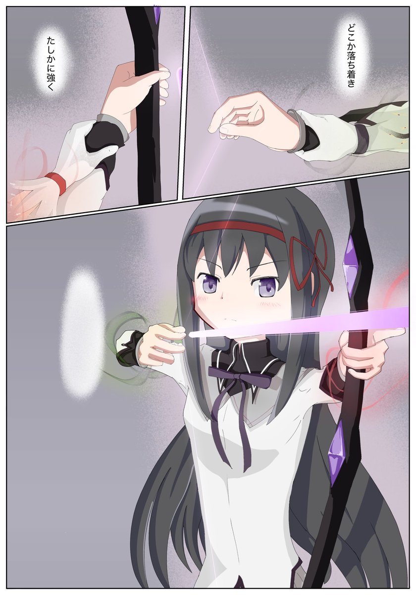 deyer_1003's tweet image. リボほむです！

デジタルで初めてまどかちゃん以外を描きました。
語彙力無さすぎていい言葉見つからなかった…！いっそ下の絵だけで良かったのに…