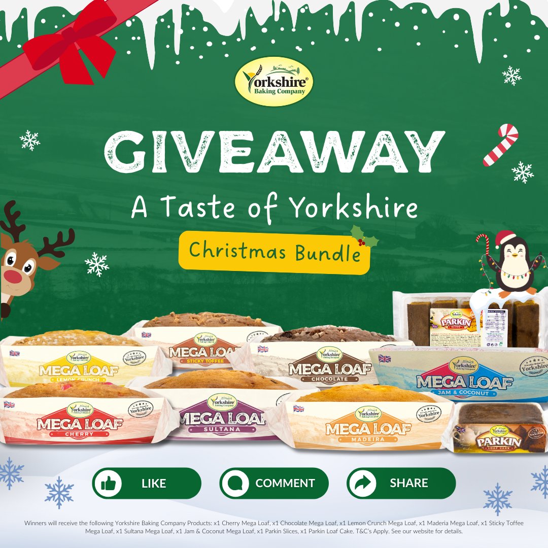 YorkshireBaking's tweet image. WIN a Yorkshire Christmas Bundle 🍰 

To enter:
🎄 Like &amp;amp; retweet this post
🎄 Follow us
🎄 Tag a friend you&apos;d share these goodies with

1 winner will be picked randomly from each of our 4 social media pages on 17/12.

See our website for T&amp;amp;C&apos;s

#giveaway #yorkshire #competition