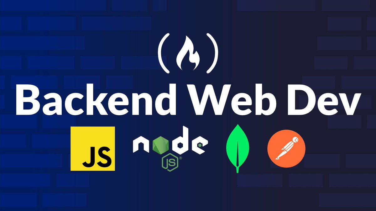 freeCodeCamp's tweet image. Backend Web Development involves managing user data, authentication, and database communication. 

And in this course, you&apos;ll learn how to build a back end using the popular tools Node.js, Express, and MongoDB.

You&apos;ll set up the server, DB, and code structure, learn how to work…