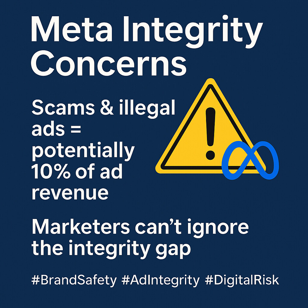 OSDDigital's tweet image. Reports suggest up to 10% of Meta’s ad revenue is tied to scam/illegal ads.
SMEs face tougher enforcement + higher brand-safety risks.
Watch your placements. Monitor networks. Brand integrity is a performance factor now.