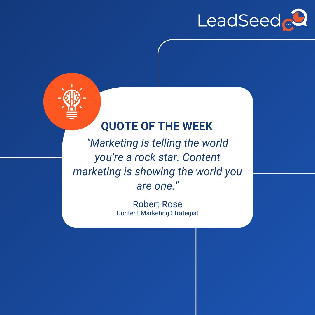 #QuoteOfTheWeek #B2Bmarketing
Discover how to boost your leadgen by visiting LeadSeed website 🚀