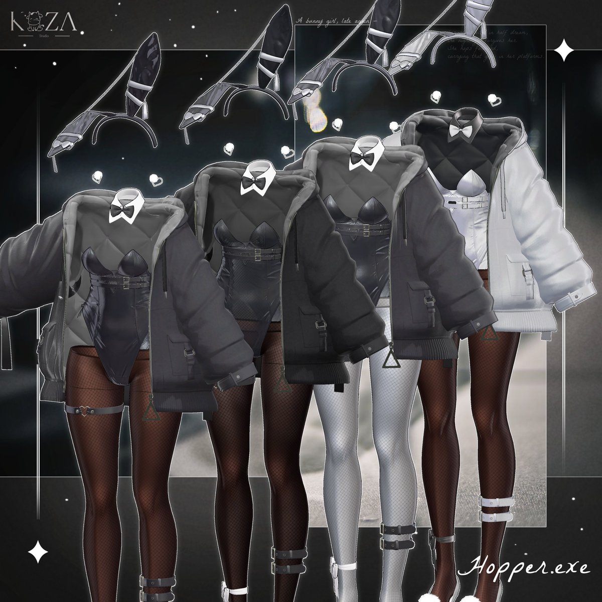 Kazawappa's tweet image. ✨発売キャンペーン✨

【2025年11月21日 18時】より
新作『𝗛𝗼𝗽𝗽𝗲𝗿.𝗲𝘅𝗲』発売します！✨

BOOTH:
🔗 kazawappa.booth.pm/items/7626901

RTしてくれた方の5名様に、
フルセットをプレゼントします。
ゆるく参加してもらえたら嬉しいです～
締切：11月26日, 24:00

#VRChat  #booth_pm