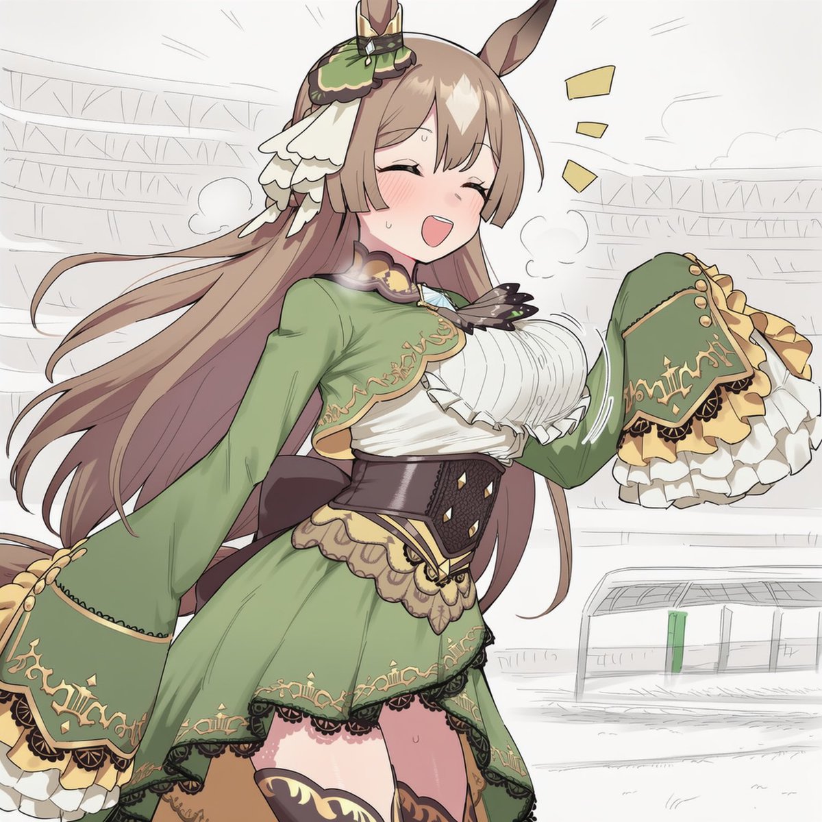 レース後にトレを見つけたダイヤちゃん sfw illustration