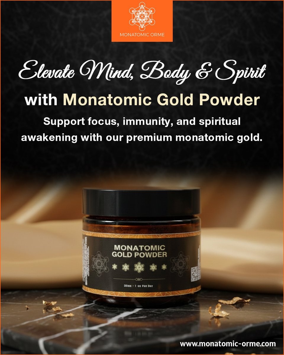 Unlock deeper awareness with premium monatomic gold.
Designed to support mental clarity, emotional harmony, and elevated consciousness.
Shop Now:
monatomic-orme.com/products/monat…
#MonatomicGold #ORMUS #SpiritualAwakening #MonatomicSupplements #MindBodySpirit #MonatomicOrme