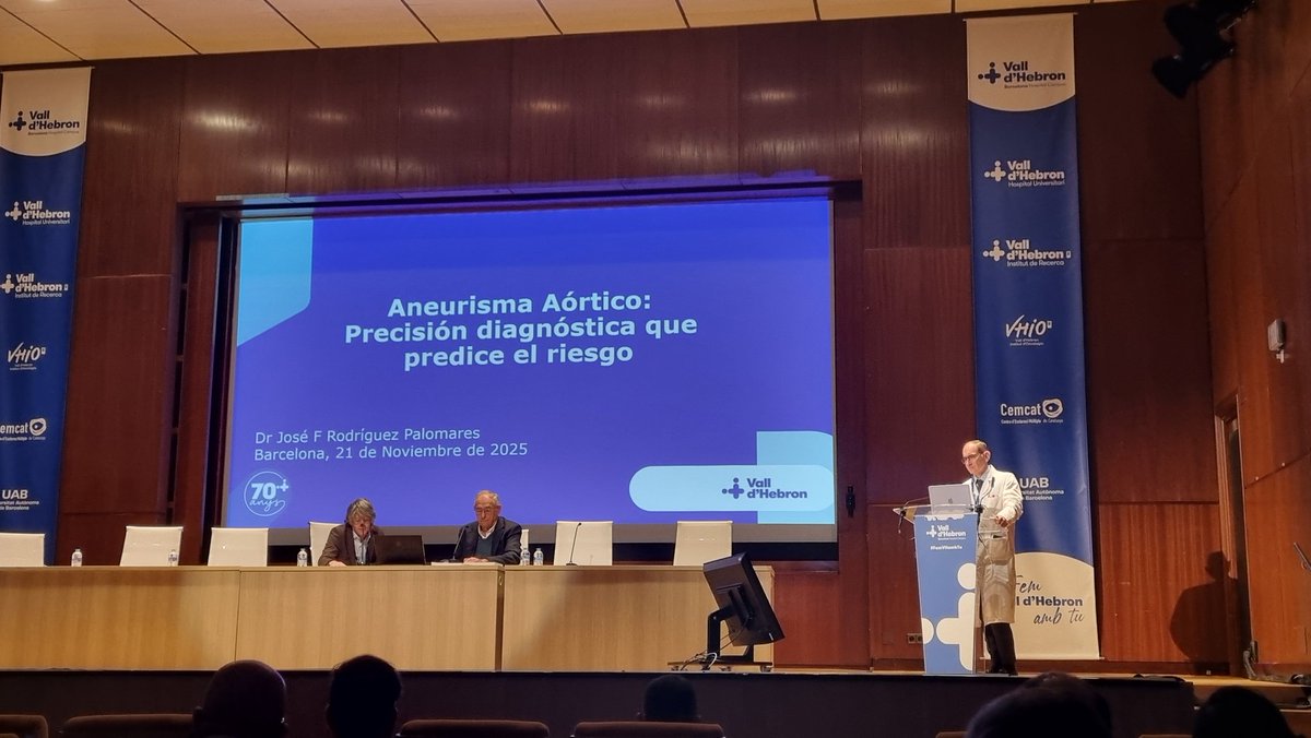 Empiezan las 37ª Jornadas de Imagen Cardiaca! 
Mas allá del diametro en aneurisma de aorta
<a href="/JRodriPalomares/">José F. Rodríguez Palomares</a> 🔝👏👏👏
<a href="/JaviSolsona007/">Javier Solsona Caravaca</a> <a href="/NuriaVallejo4/">Nuria Vallejo</a>  <a href="/Rbn_Fernandez/">Rubén Fernández</a> 
#valldhebron