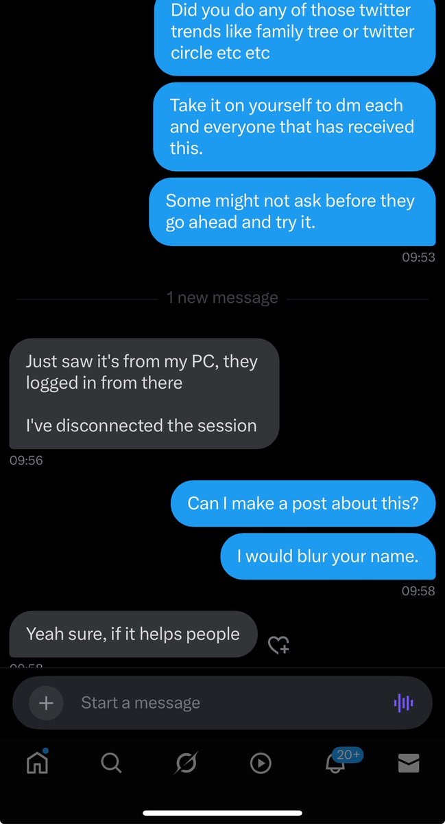 KharayKrayKray's tweet image. For those of you who did twitter circle, twitter family tree, twitter spouse, whatever games.. 

If that game made a post on your behalf, you should probably check this out. 
The attackers are beginning to attempt to reap the fruits of their labor. 

All the people you tagged…