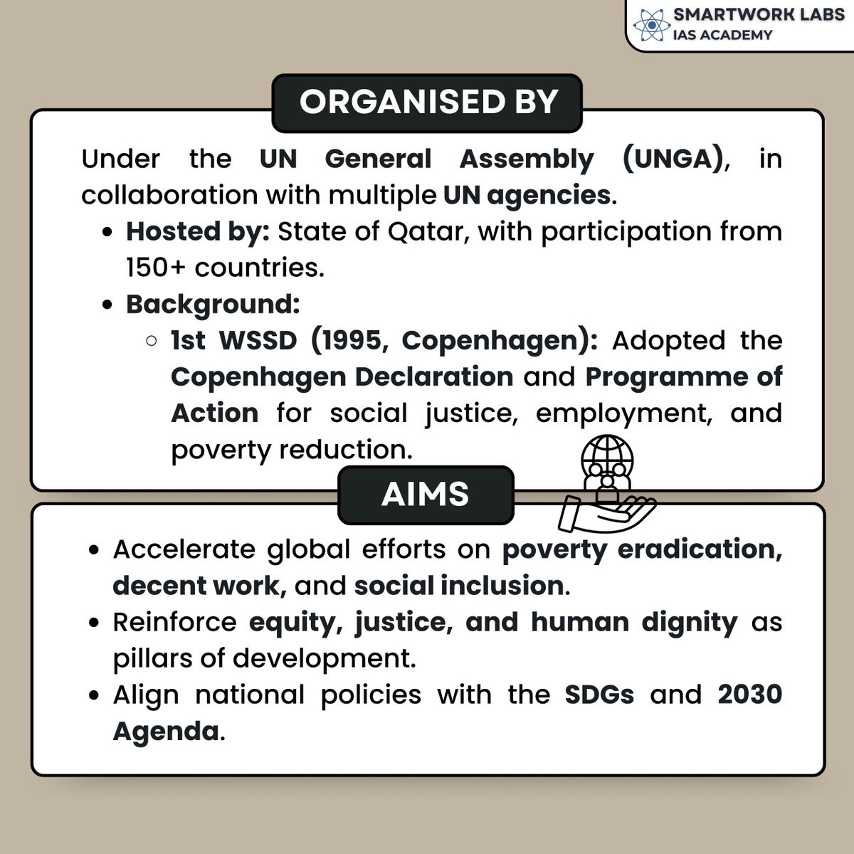 Smartwork_Labs's tweet image. India participated at WSSD-2 in Doha, reinforcing global commitments to poverty eradication, decent work, and social inclusion. India showcased SHG, Cooperative, and NCS models at the UN-led summit.
#WSSD2 #UNGA #SocialDevelopment #IndiaAtUN #DohaSummit #SDGs #InclusiveGrowth