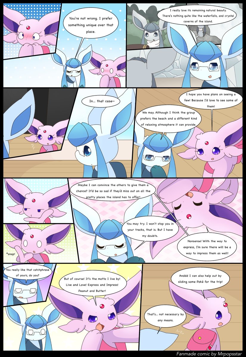 ES Chapter 5.2 page 11

#EeveelutionSquad #glaceon #eevee #espeon #pokemon #Eeveelution