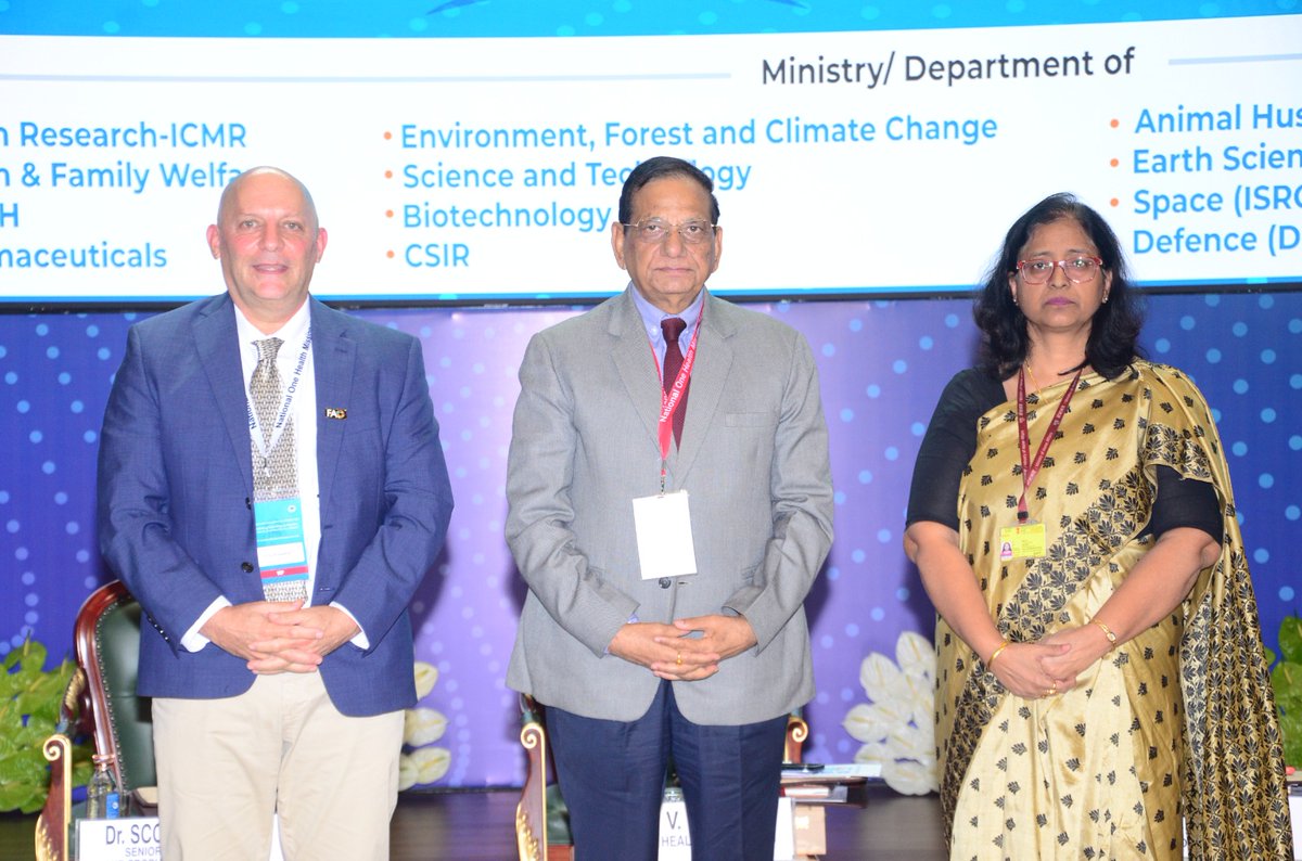 ICMRDELHI's tweet image. Day 2 highlights: Session 5 Plenary by Dr. V.K. Paul @NITIAayog, Dr. Scott Newman @FAOAsiaPacific &amp;amp; Ms. Vandana Jain, Joint Secretary @MoHFW_INDIA, emphasizing capacity building and community engagement for stronger One Health ecosystems. 

#NOHAssembly #OneHealth
