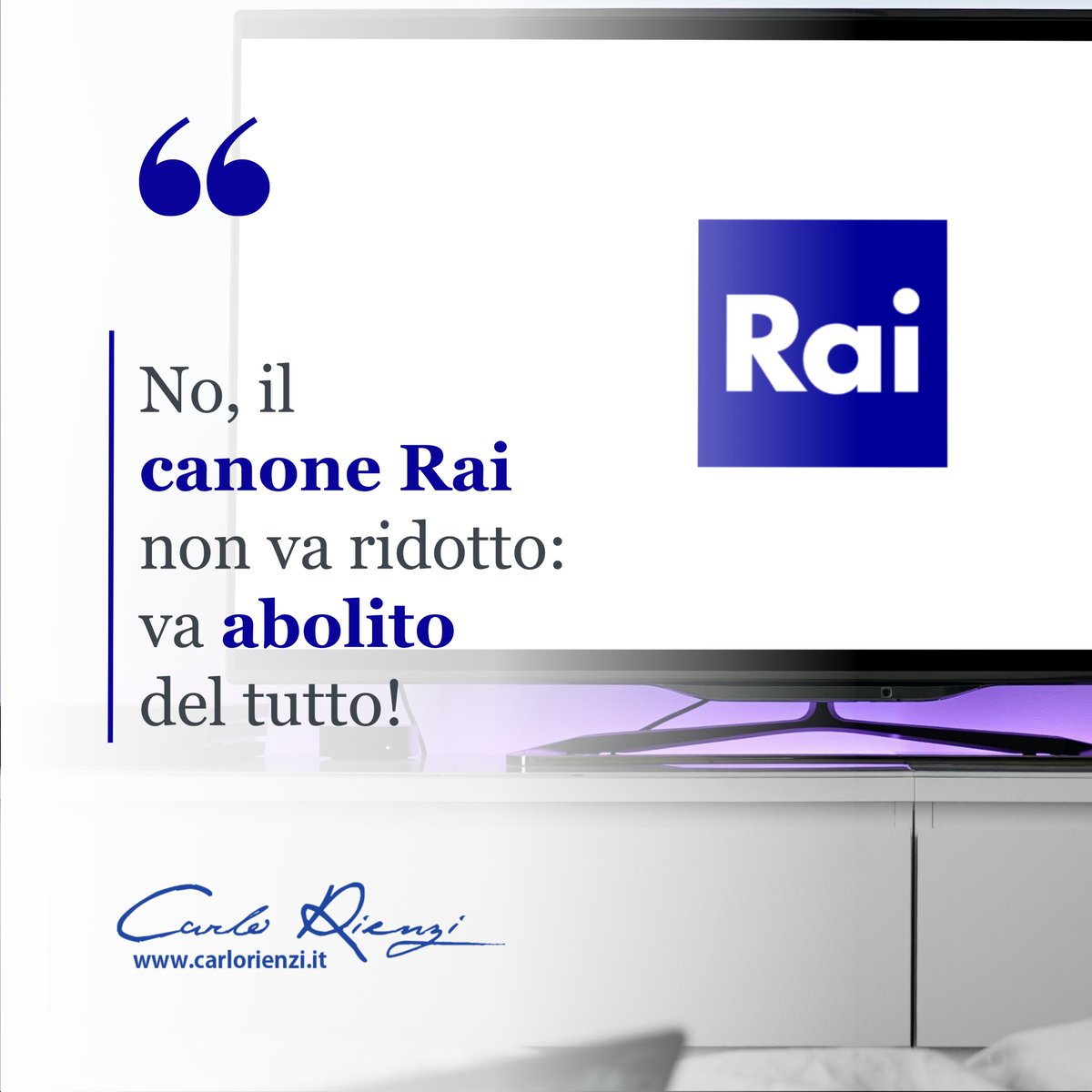 I tempi sono maturi, il #canone va abolito: altro che riduzione..

👉🏻 shorturl.at/Oop7O