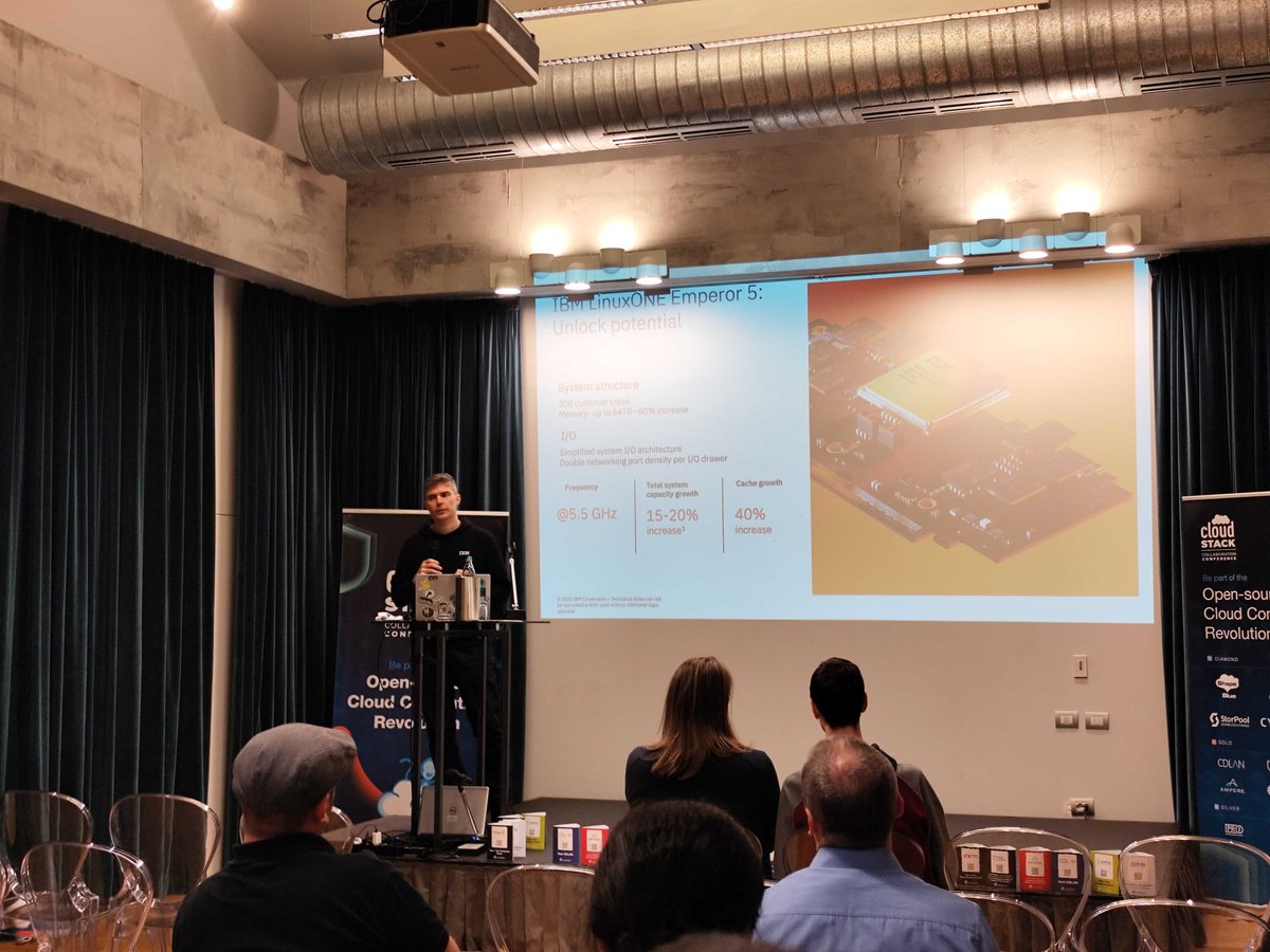 CloudStack's tweet image. Live in the Mercurio Room: Stefan Schmitt from @IBM on #CloudStack on LinuxONE. He explains what LinuxONE is, how IBM’s mission-critical expertise meets Linux openness, and what the team achieved by integrating it with CloudStack, plus the benefits this combination delivers.