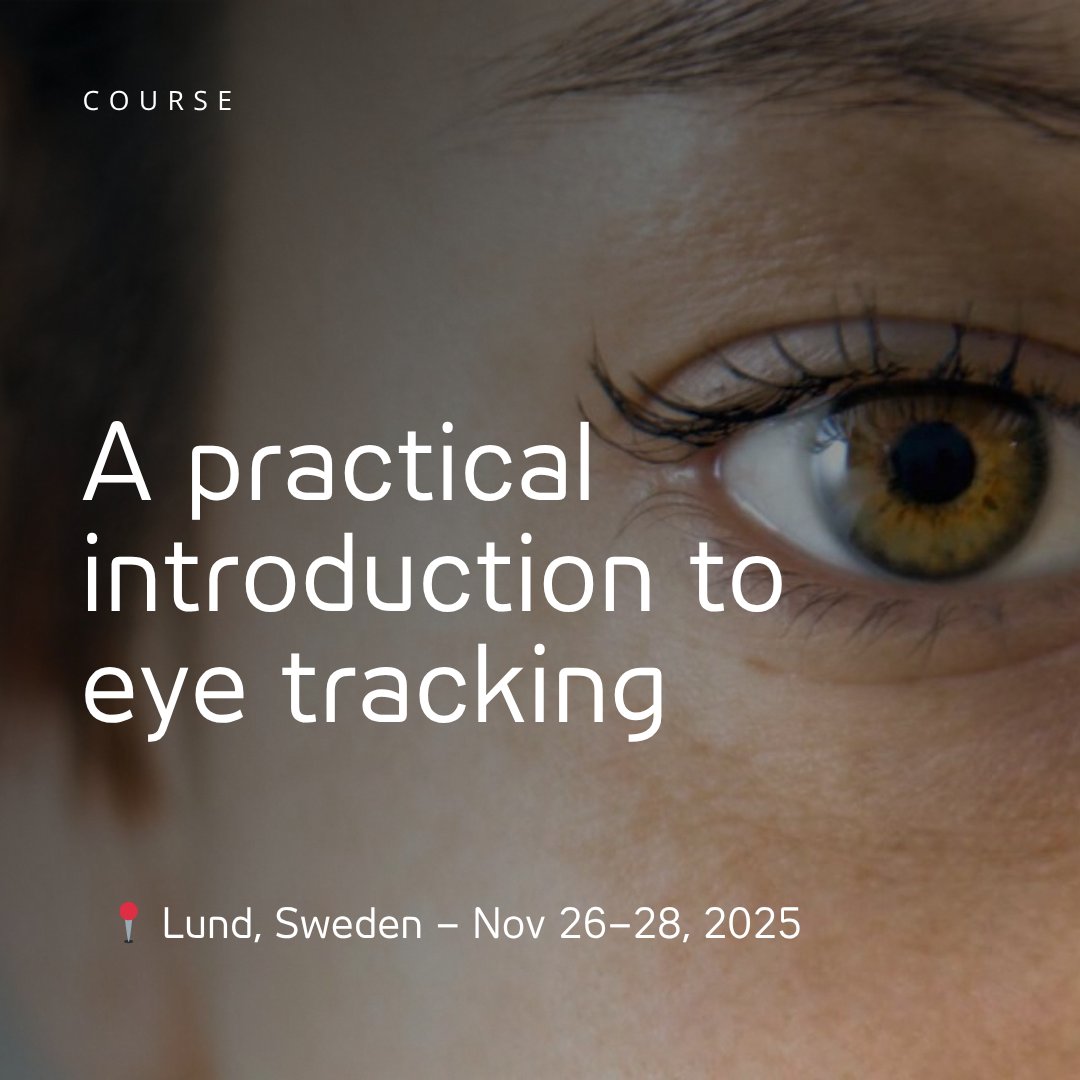 TobiiTechnology's tweet image. A Practical Introduction to Eye Tracking starts next week at Lund University Humanities Lab — November 26–28.

Hands-on training with Tobii Pro Spectrum and other high-end systems.

🔗 Register here: go.tobii.com/l/151161/2025-…

#ResearchMethods #LundUniversity #CognitiveResearch