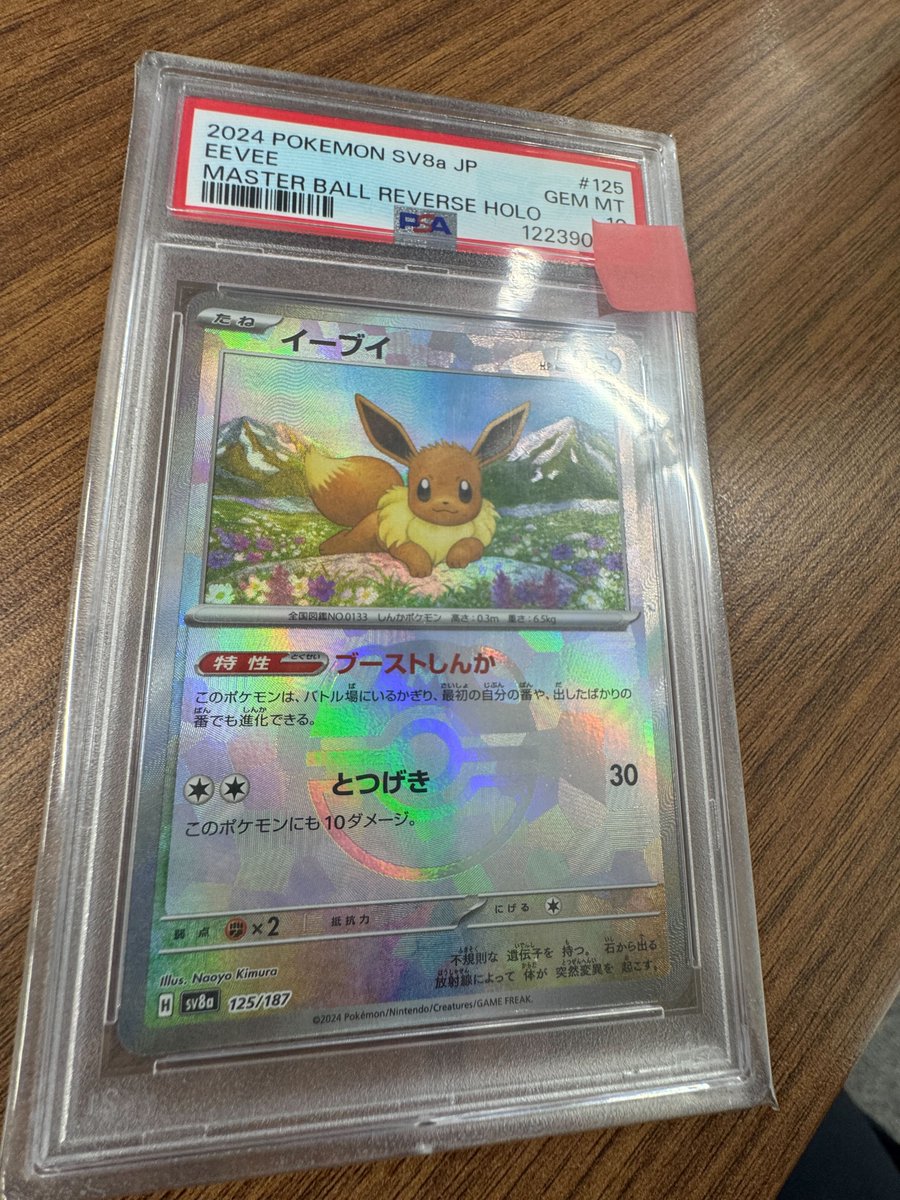 💥PSA鑑定品の下3桁を当てろ!!💥

ねだるな、勝ち取れ、さすれば与えられん!!

下3桁見事当てた方に
マスボイーブイ PSA10プレゼント🎁

・応募方法
①フォロー＆リポスト
②下3桁数字をリプライ

・応募期間
11/22 17:59〆

※複数正解者が出た場合は当てた方の中で抽選⚡️

#イーブイの日