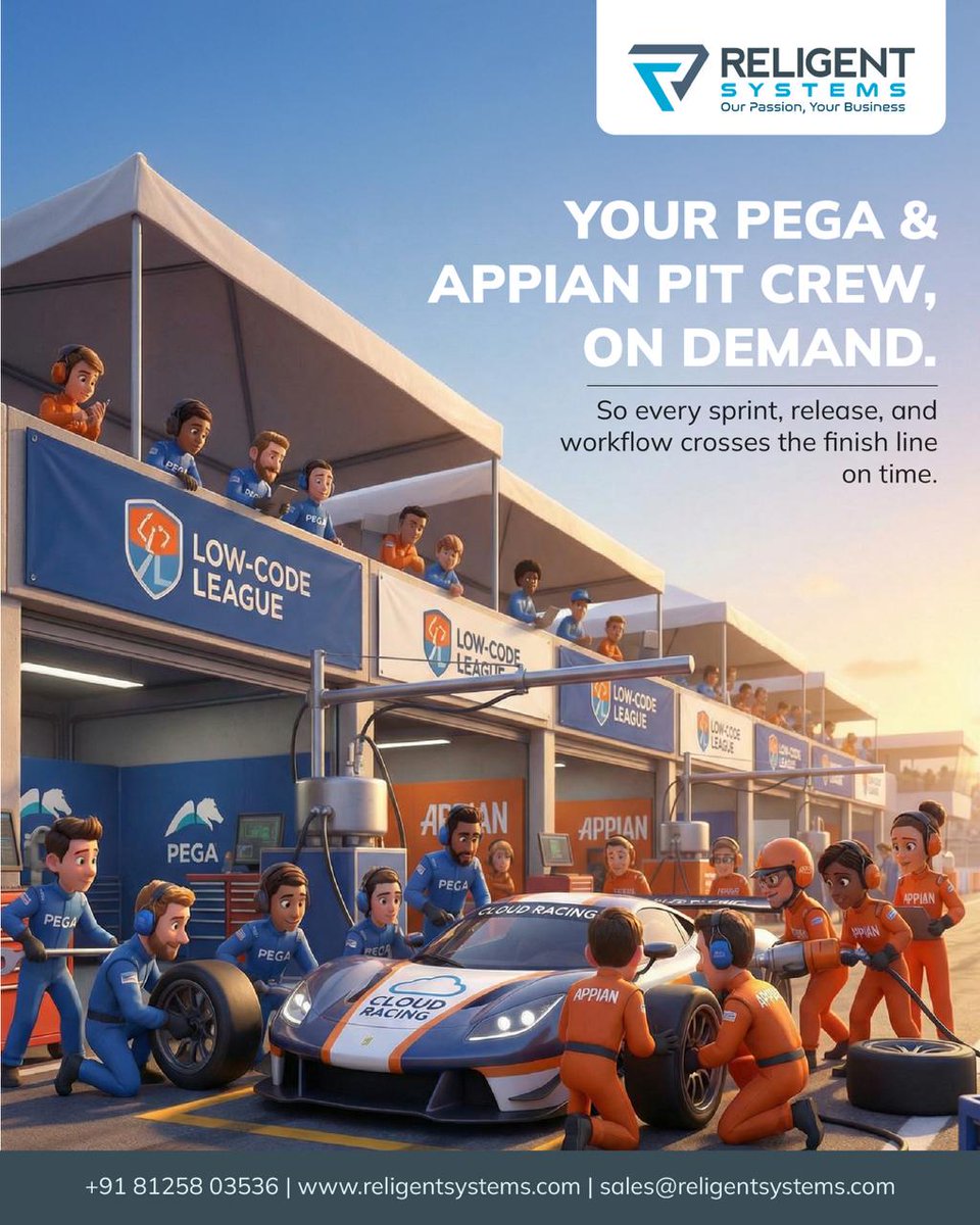 religentsystems's tweet image. Your Pega &amp;amp; Appian Pit Crew, On Demand.
Every sprint, every release, every workflow, delivered on time, every time.
📞+91 81258 03536
🌍 religentsystems.com
#PegaExperts #AppianDevelopment #LowCodeAutomation #DigitalTransformation #ReligentSystems