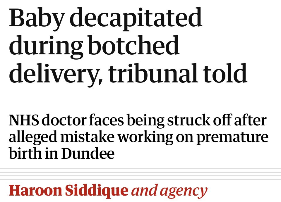 TruthFairy131's tweet image. An unborn baby was decapitated in his mother’s womb as a result of a bungled delivery by an Indian NHS consultant gynaecologist, a medical tribunal heard.

She pulled the baby by the legs while in a breach position &amp;amp; decapitated it. Mother wasn’t even fully dilated &amp;amp; should have…