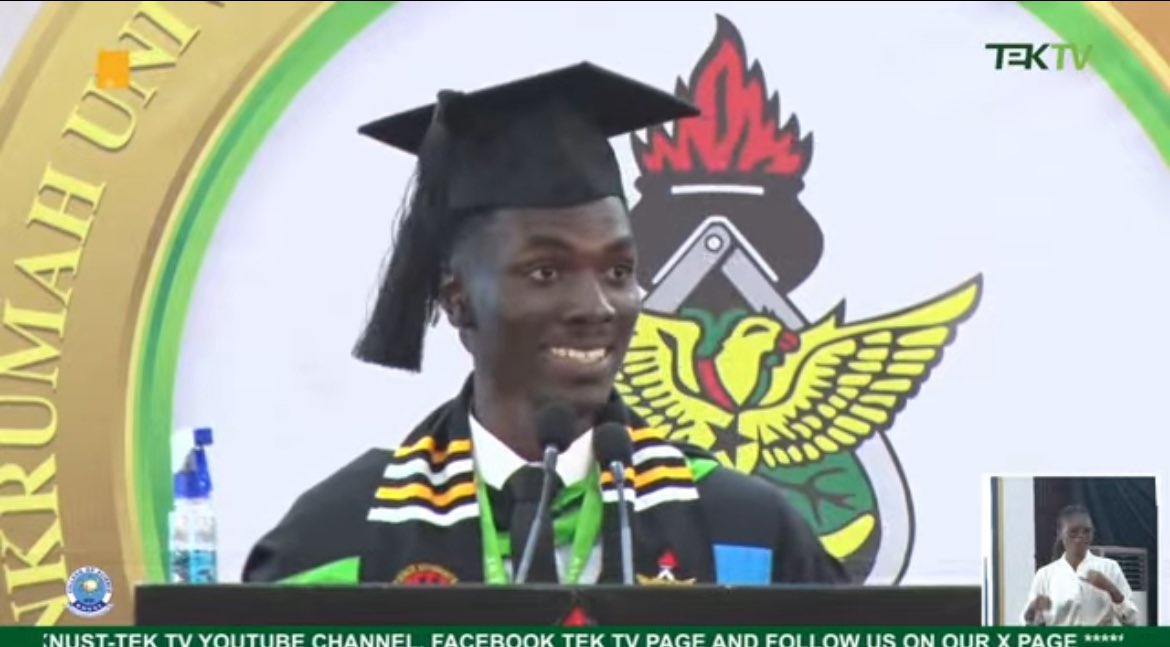 Master Ebenezer Appiah Odei from the department of Statistics and Actuarial Science is the Valedictorian for the College of Science class of 2025 after acquiring a CWA of 88.05!

Congratulations Master Ebenezer❤️✨

#WatsuptekReport