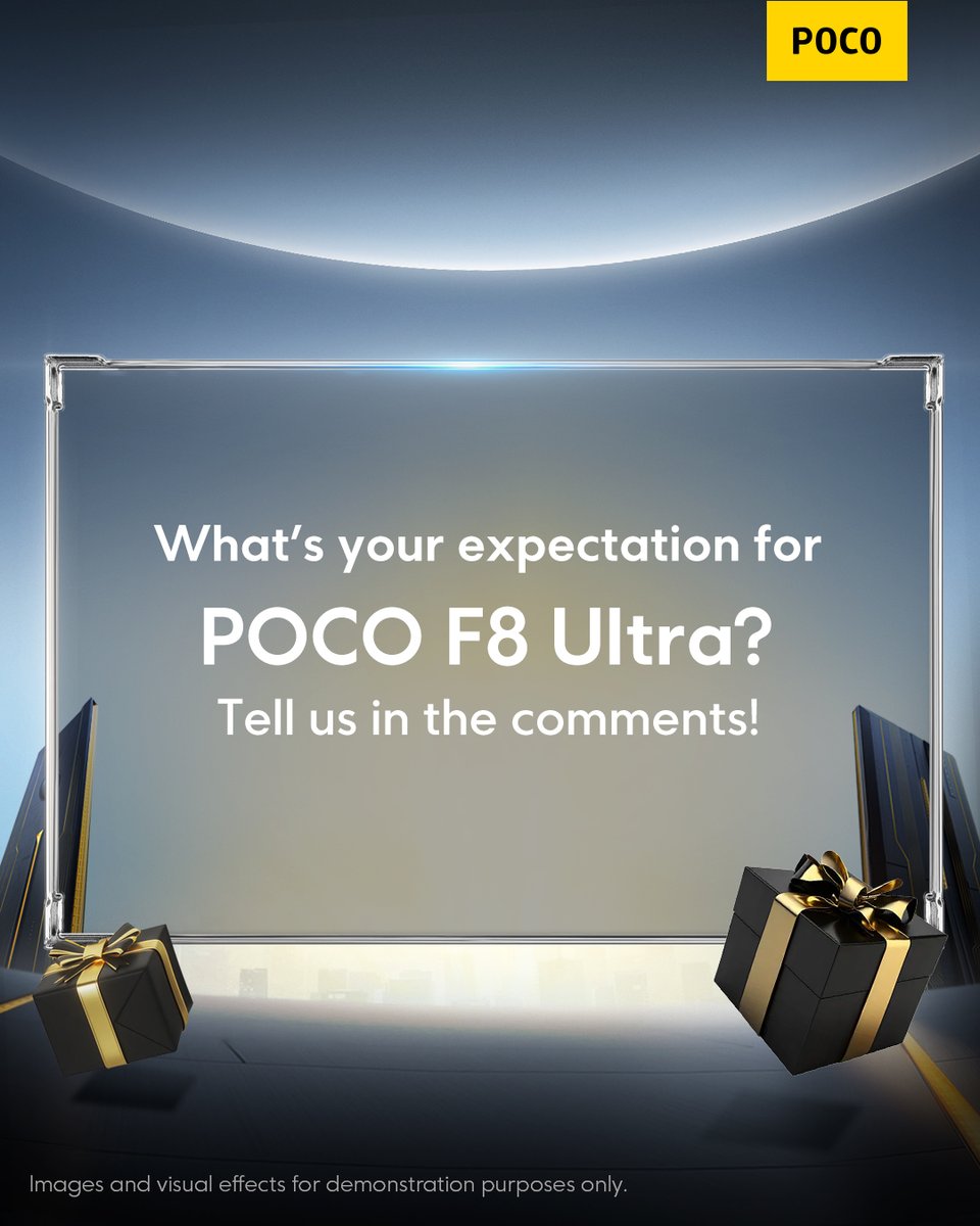 What’s your expectation for POCO F8 Ultra? 👀
Performance? Camera? Or that next-level design?
Drop it below — your Ultra expectation might just come true. 
UltraPower Ascended.