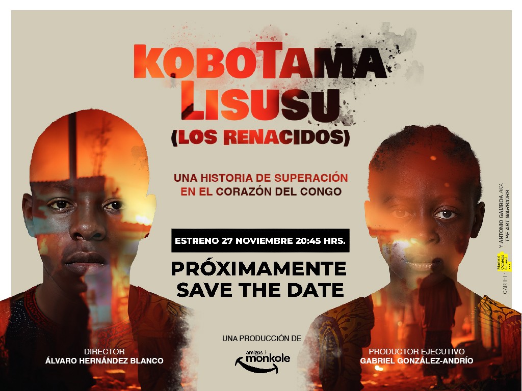 aprensamadrid's tweet photo. 🎥 El próximo 27 de noviembre se estrena el documental 'Kobotoma Lisusu (Los renacidos)' https://t.co/Zpr61Tukox

▶️ La pieza está producida por Gabriel González-Andrío, la Fundación Amigos de Monkole y dirigida por Álvaro Hernández Blanco. La entrada es gratuita hasta completar el aforo