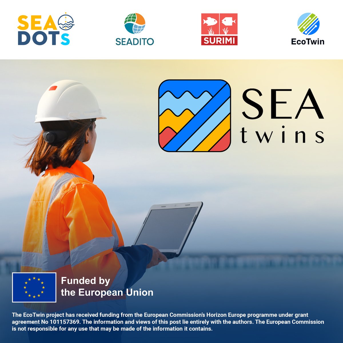 EcoTwinProject's tweet photo. SEAtwins unites SEADOTs (@SEADOTsEU), SEADITO, SURIMI (@surimi_project), and EcoTwin to link human and ecological data and improve marine decision-making.

Read the article here:

https://t.co/eW4C8D8mE7

#EcoTwin #UNOceanDecade #SEAtwins #HorizonEurope #DigitalTwinOcean https://t.co/QNKATUpOM3