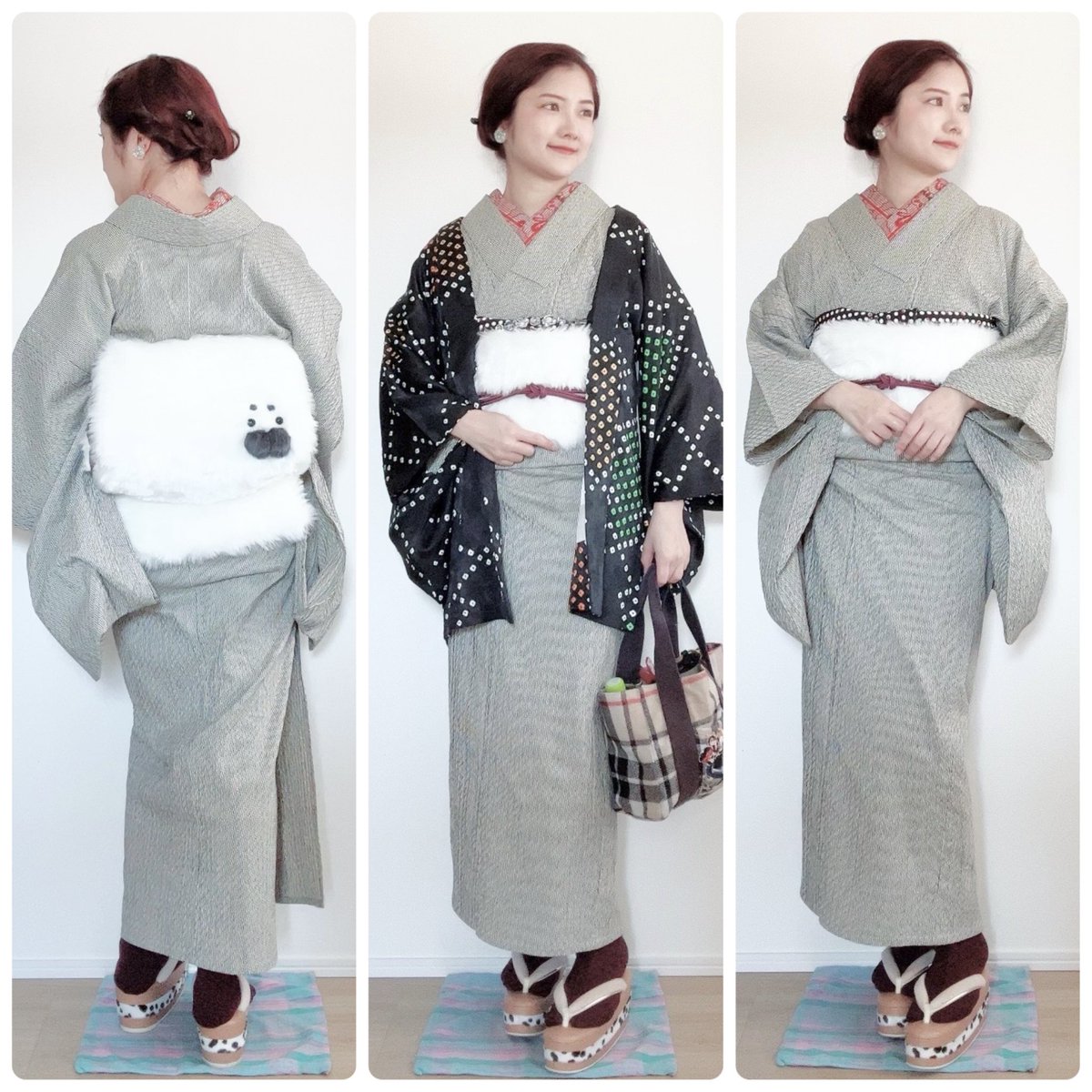 ミミズクヤ東京店お手伝い①

着物・帯・帯揚 #mimiowlya
帯締 #torajirooooo9
草履 #usagi_komachi ×岩佐
羽織 祖母おさがり

朝からゾーンに入ってしまいトラブル続出の着付け。なぞに短い着丈は後から直しました😂
念願のモフ帯デビューは銀座風に🤍今年は毎日この子と出勤予定です🐻‍❄️✨

#葩着物