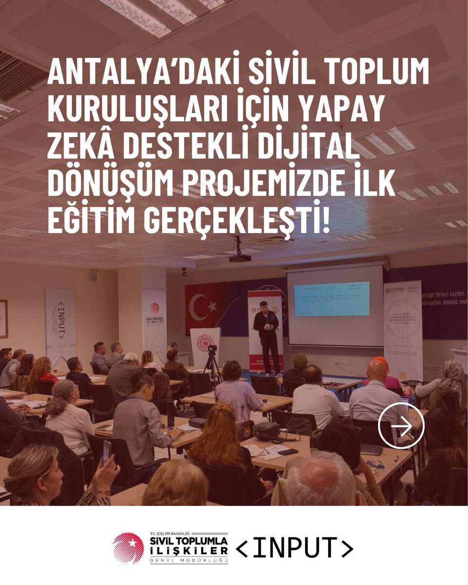 6 Modüllük Yapay Zekâ Destekli Dijital Dönüşüm Projemiz Başladı!
Antalya’daki STK’lar için hazırlanan ve T.C. İçişleri Bakanlığı tarafından desteklenen projemizin ilk eğitimi, 20 Kasım 2025’te gerçekleşti.