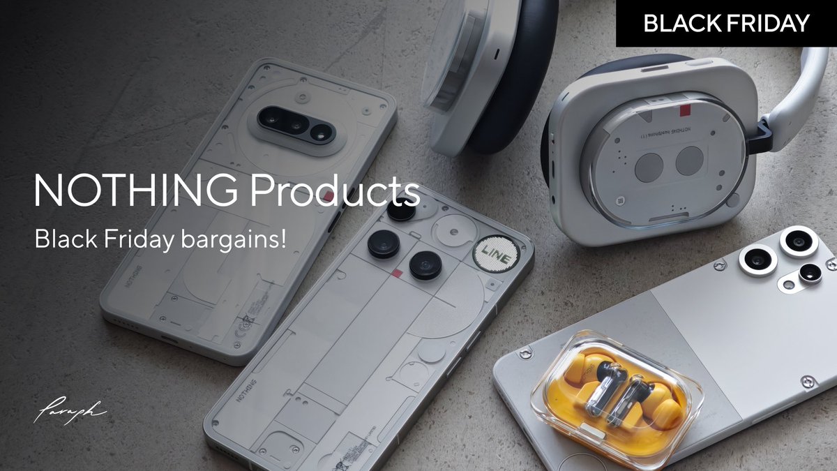 Paraph14's tweet image. 今回のブラックフライデー、NOTHING製品が安すぎるので動画でまとめました！
公式サイトでも、Amazonでも。お得すぎる。
ちなみにスマホも値下げされてます。

youtu.be/JzsjC1KEi28