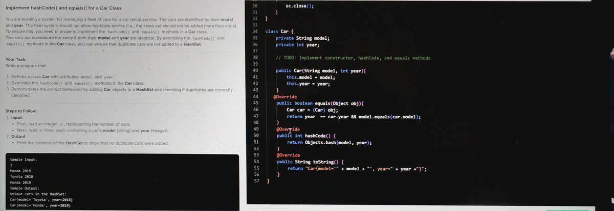 Nrusingh_p2023's tweet image. #Java
Was working on problems involving hashCode() and equals(). Spent way too long wondering why my solution wasn’t passing the test cases… turns out the bug was just one tiny extra space in my output 😅

Fixed it, tests passed, mood restored.
Small mistakes → big lessons.