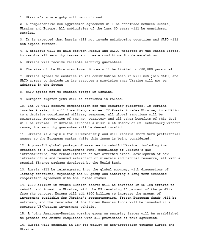 JavierBlas's tweet image. FULL DOCUMENT: The Trump 28-point peace plan for Ukraine (drawn by the US with Russia input, but not Ukranian/European). Per @AFP. #Ukraine