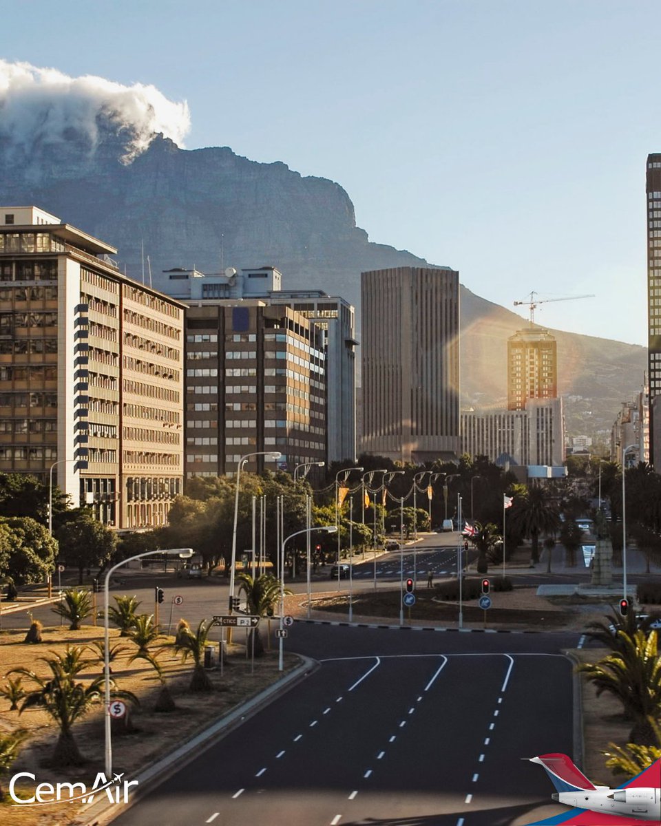 Cape Town: Where city meets mountain. 📍

Ready for your next adventure or business trip to the Mother City?

Fly CemAir for seamless travel. cemair.co.za

#CemAir #Morefromyourairline #CapeTown #FlyCemAir
