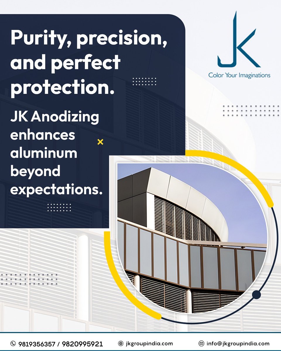 jkcoatingcentre's tweet image. Enhancing aluminum with precision, purity, and unmatched protection, that’s the JK Anodizing promise.

📞 9819356357 | 9820995921
🌐 jkgroupindia.com

📧 info@jkgroupindia.com

#JKAnodizing #AluminumFinishing #MetalProtection #QualityEngineering #IndustrialDesign