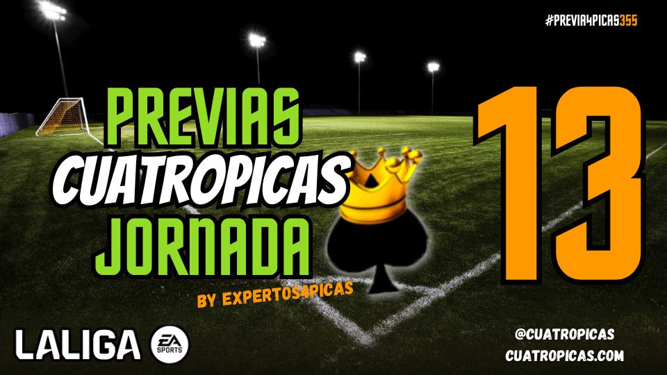 🌍🌍🌍

Dejamos atrás el Mundial, vamos a por LaLiga, ya está aquí la Previa de la Jornada 13 🔥🔥

La mejor previa 🚦 de los mejores expertos 👨🏻‍💻👨🏻‍💻 en <a href="/cuatropicas/">Cuatro Picas ♠️</a> !! 🤩

Cronistas 📊 11 probables 🎯 Recomendados 🔝

Gana 🏆 tu liga con nuestra ayuda 🤓👇🏻

cuatropicas.com/2025/11/21/pre…