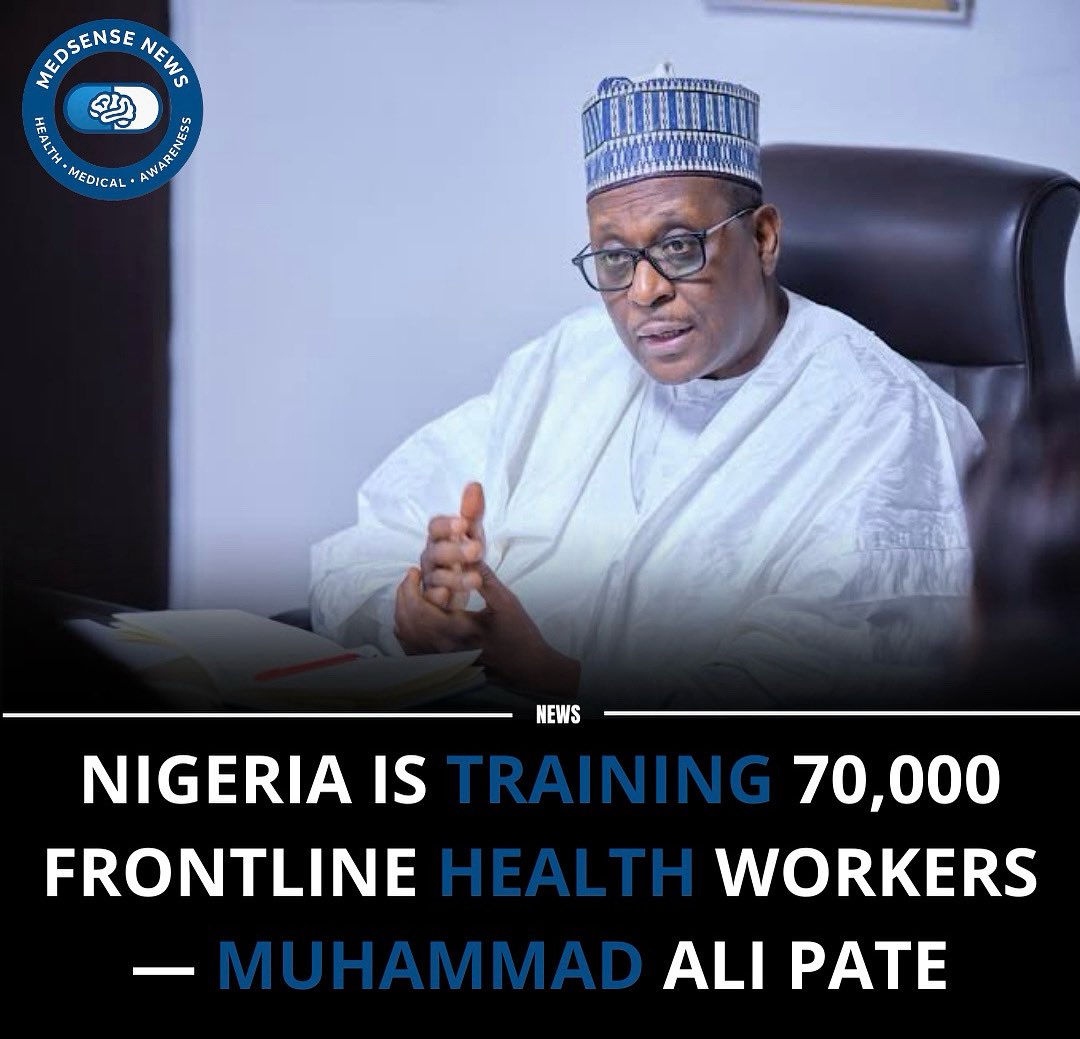 MedsenseN's tweet image. the Coordinating Minister of Health &amp;amp; Social Welfare, Muhammad Ali Pate (@muhammadpate), announced.

The program aims to strengthen healthcare delivery, enhance disease response, and improve public health nationwide.

 #NigeriaHealth #FrontlineWorkers #PublicHealth