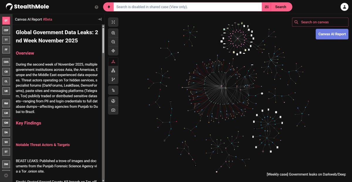 stealthmole_int's tweet image. Global Government Data Leaks: 2nd Week November 2025

[Overview]

During the second week of November 2025, multiple government institutions across Asia, the Americas, Europe and the Middle East experienced data exposures. Threat actors operating on Tor hidden services, specialist…