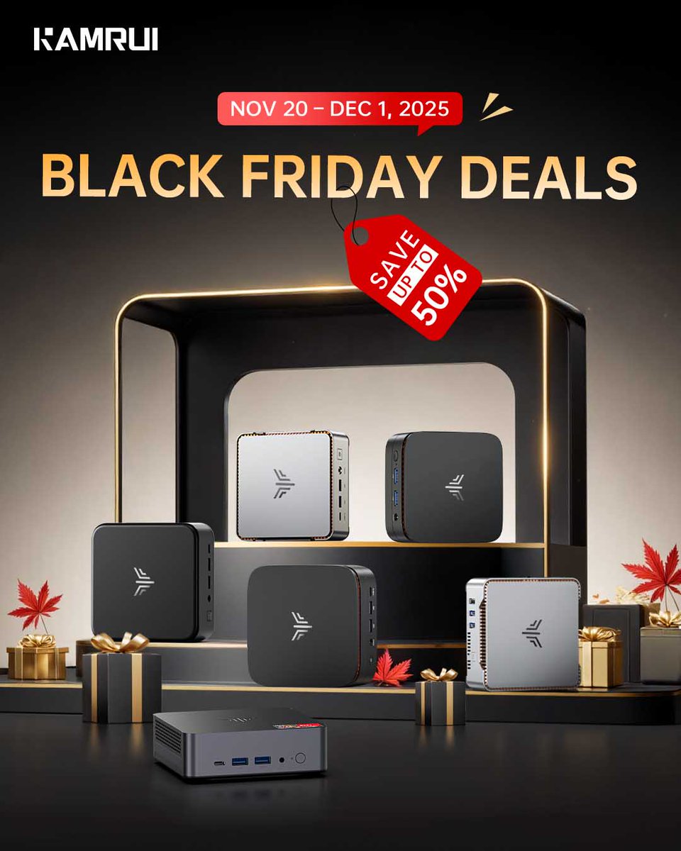 kamrui_minipc's tweet image. 🚨 Upgrade your setup this Black Friday!

Boost productivity, supercharge your creative projects, or elevate your home office with the KAMRUI Mini PC. 💻✨

🔥 Up to 50% OFF – don’t miss out!

#BlackFriday #BlackFriday2025 #MiniPC #KAMRUI #PCSetup