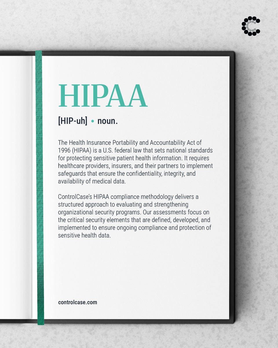 ControlCase's tweet image. Safeguarding health data starts with strong compliance.
#HIPAA sets the national standards for protecting patient information, and our methodology helps organizations build and strengthen their security programs. Download the HIPAA Compliance Checklist
 hubs.li/Q03Vmgdv0