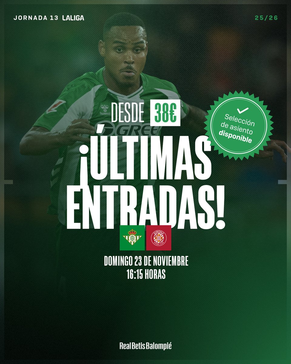 RealBetis's tweet image. 🔜🏡💚

Ganas de domingo, ganas de Betis.

¡Suma tu garganta para el #RealBetisGirona y hagamos que la victoria se quede en casa!

🎟 rbbsms.es/UYmgjS