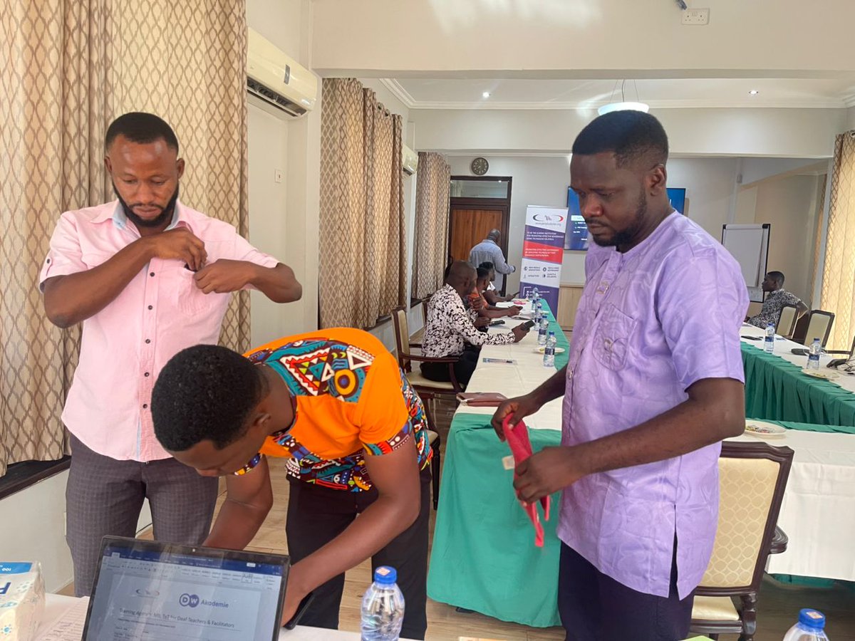 penplusbytes's tweet image. From today till Saturday, we will welcome a dedicated group of deaf school facilitators and sign language interpreters from across Ghana for our MIL Training of Trainers workshop.

This project is implemented by Penplusbytes with support from DW Akademie and BMZ.

#Penplusbytes