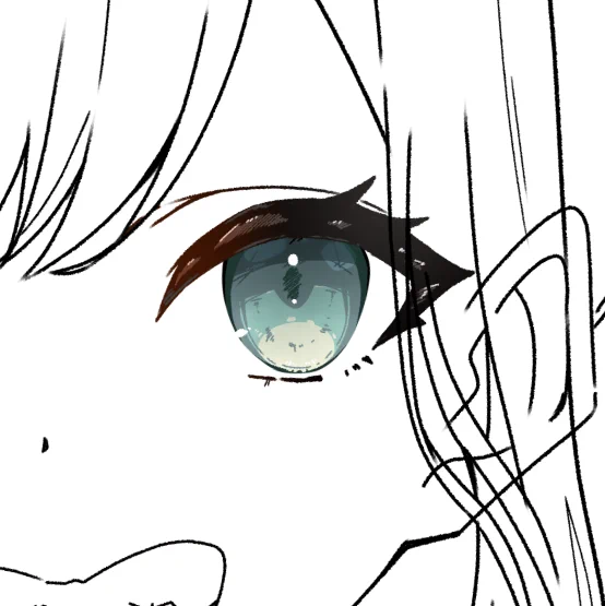 おー目々を描いてます