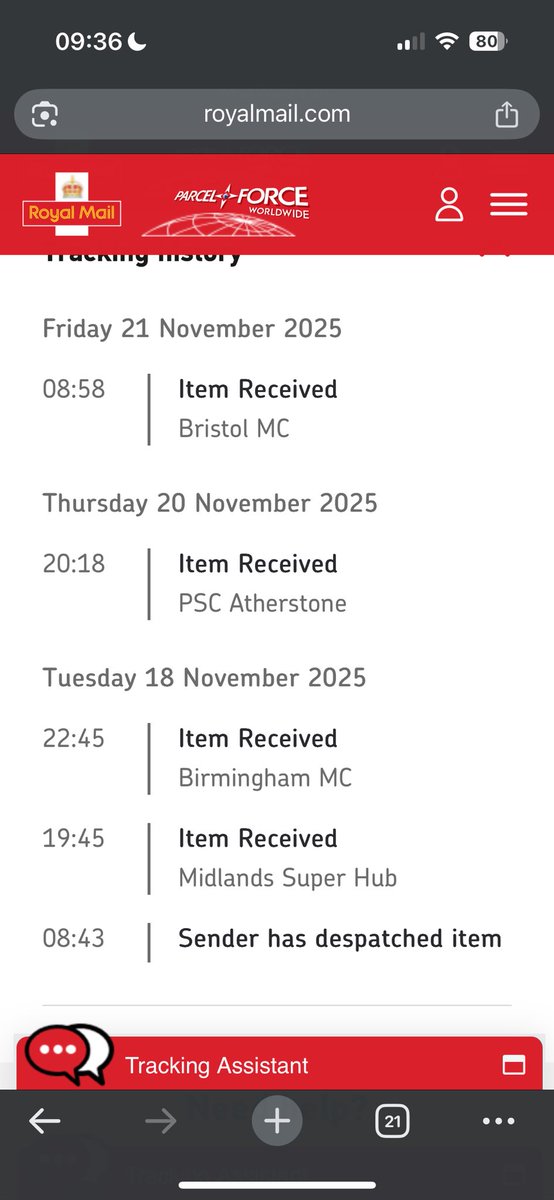 YelenaHouseTour's tweet photo. @RoyalMail why is my parcel that was due to arrive Wednesday (Birmingham) gone to Bristol? https://t.co/Ev13bWrRDI