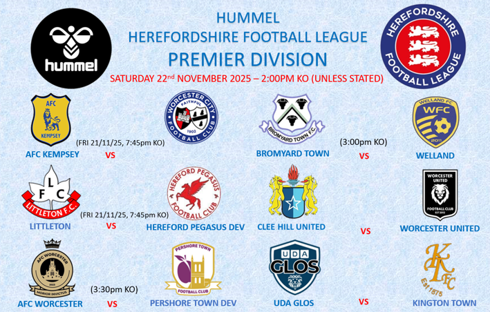Last weeks rain meant we only had 6 matches across the <a href="/hummelUK/">hummel UK & Ireland</a> HFL.
This week we fight the frost. ❄️

Some very interesting matches this week inc 2 x Friday Night Lights &amp; a new management team stepping up on Saturday ⚽️

#Step7 #grassrootsfootball #Herefordshire #NonLeague